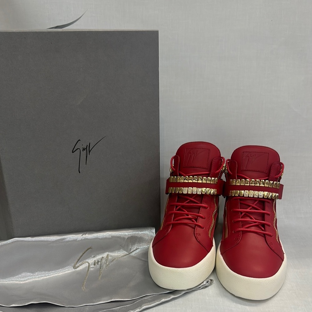 Giuseppe Zanotti Red High-Top Sneakers